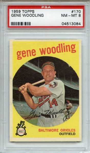 1959 Topps 170 Gene Woodling PSA NM-MT 8