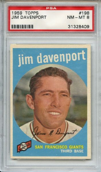 1959 Topps 198 Jim Davenport PSA NM-MT 8