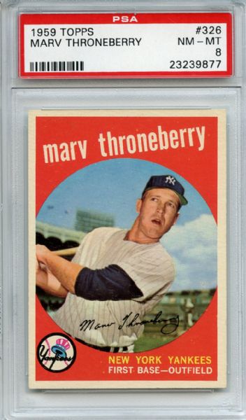 1959 Topps 326 Marv Throneberry PSA NM-MT 8