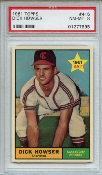1961 Topps 416 Dick Howser RC PSA NM-MT 8