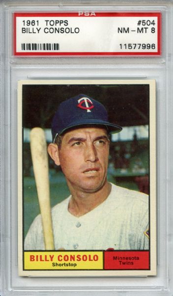 1961 Topps 504 Billy Consolo PSA NM-MT 8