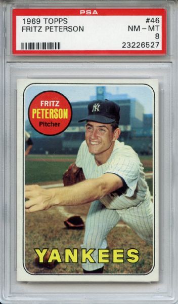 1969 Topps 46 Fritz Peterson PSA NM-MT 8