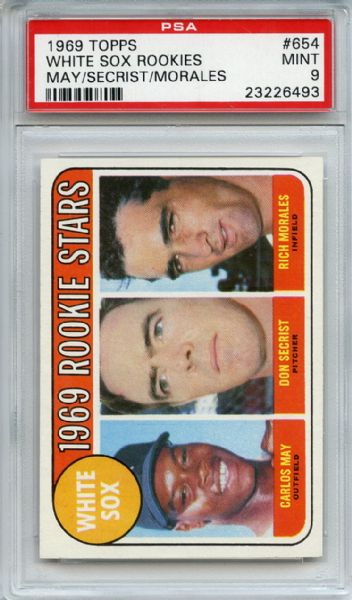 1969 Topps 654 Chicago White Sox Rookies PSA MINT 9