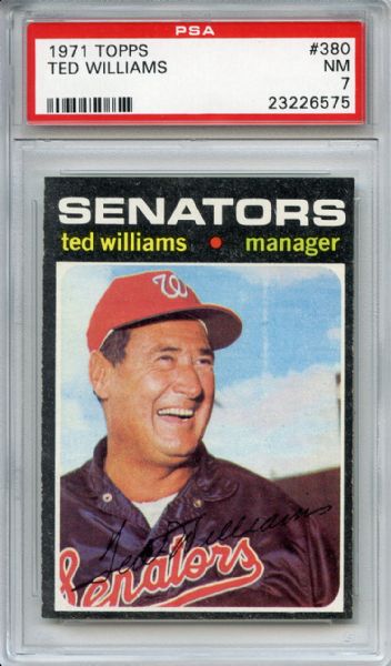 1971 Topps 380 Ted Williams PSA NM 7