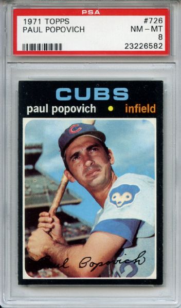 1971 Topps 726 Paul Popovich PSA NM-MT 8