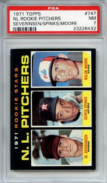 1971 Topps 747 NL Rookie Pitchers PSA NM 7