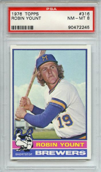 1976 Topps 316 Robin Yount PSA NM-MT 8
