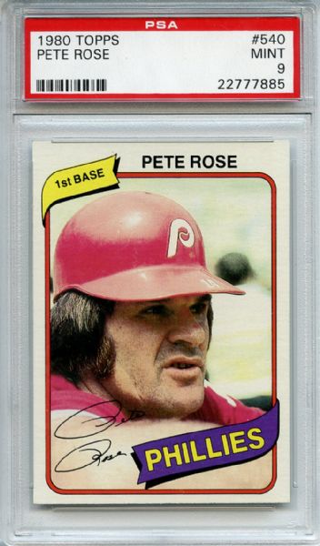 1980 Topps 540 Pete Rose PSA MINT 9
