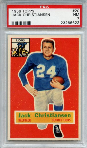 1956 Topps 20 Jack Christiansen PSA NM 7