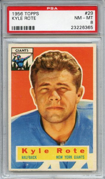 1956 Topps 29 Kyle Rote PSA NM-MT 8