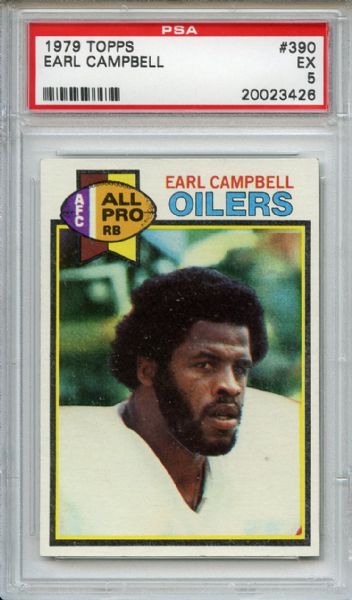 1979 Topps 390 Earl Campbell RC PSA EX 5