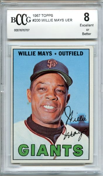 1967 Topps 200 Willie Mays BCCG 8 Excellent or Better
