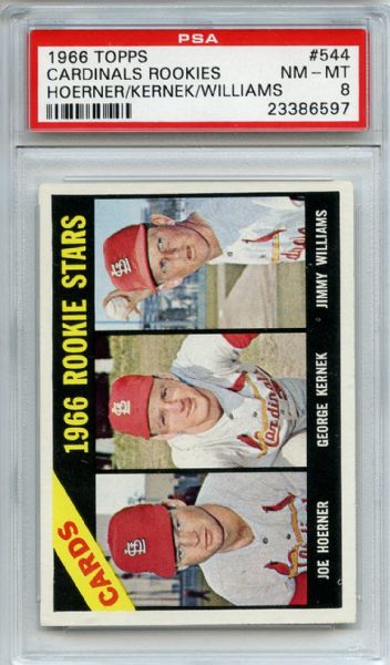 1966 Topps 544 St. Louis Cardinals Rookies PSA NM-MT 8