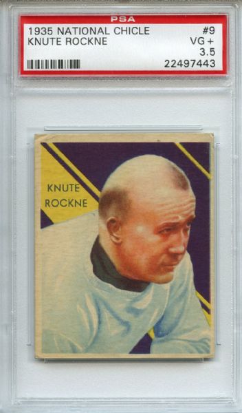 1935 National Chicle 9 Knute Rockne RC PSA VG+ 3.5
