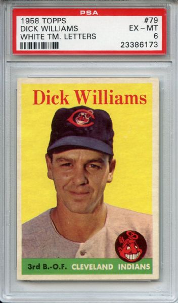 1958 Topps 79 Dick Williams PSA EX-MT 6