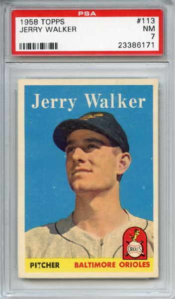 1958 Topps 113 Jerry Walker PSA NM 7