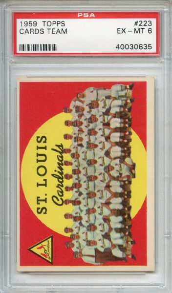 1959 Topps 223 St. Louis Cardinals PSA EX-MT 6