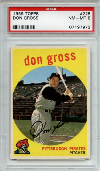 1959 Topps 228 Don Gross PSA NM-MT 8