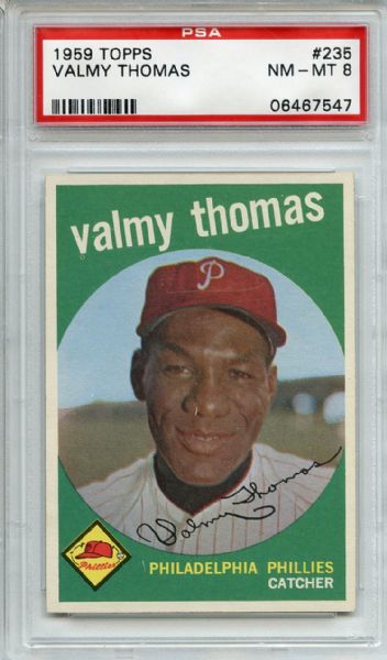 1959 Topps 235 Valmy Thomas PSA NM-MT 8