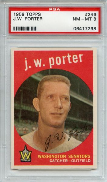 1959 Topps 246 J. W. Porter PSA NM-MT 8