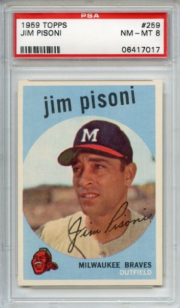 1959 Topps 259 Jim Pisoni PSA NM-MT 8