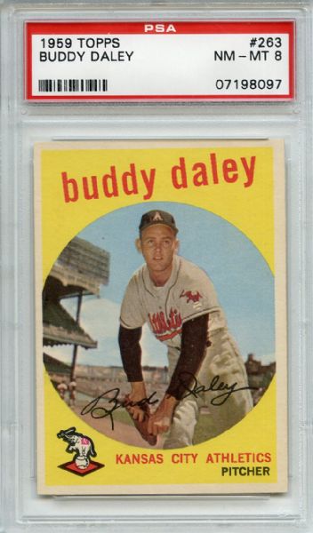 1959 Topps 263 Buddy Daley PSA NM-MT 8