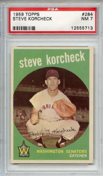 1959 Topps 284 Steve Korcheck PSA NM 7