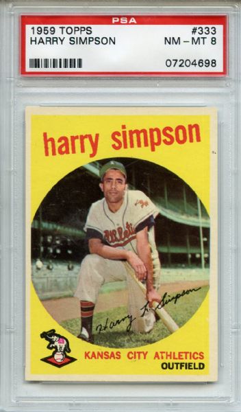 1959 Topps 333 Harry Simpson PSA NM-MT 8