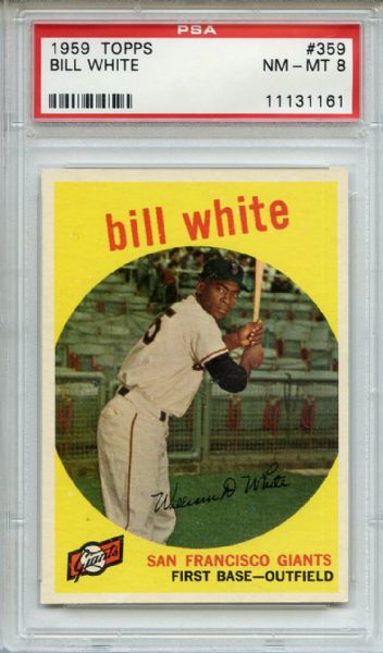 1959 Topps 359 Bill White RC PSA NM-MT 8