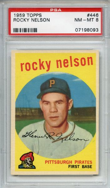 1959 Topps 446 Rocky Nelson PSA NM-MT 8