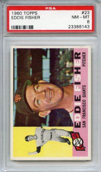 1960 Topps 23 Eddie Fisher PSA NM-MT 8