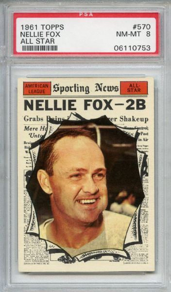 1961 Topps 570 Nellie Fox All Star PSA NM-MT 8