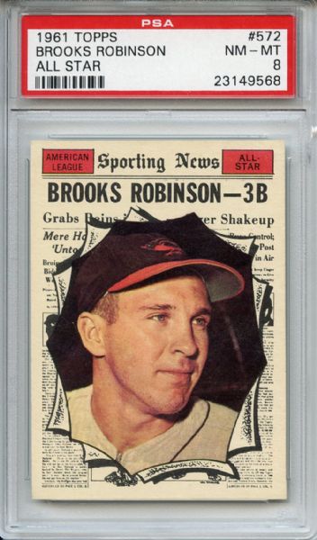 1961 Topps 572 Brooks Robinson All Star PSA NM-MT 8