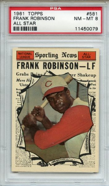 1961 Topps 581 Frank Robinson All Star PSA NM-MT 8
