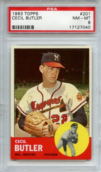 1963 Topps 201 Cecil Butler PSA NM-MT 8