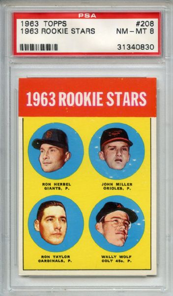 1963 Topps 208 Rookie Stars PSA NM-MT 8
