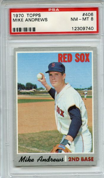 1970 Topps 406 Mike Andrews PSA NM-MT 8