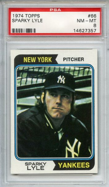 1974 Topps 66 Sparky Lyle PSA NM-MT 8