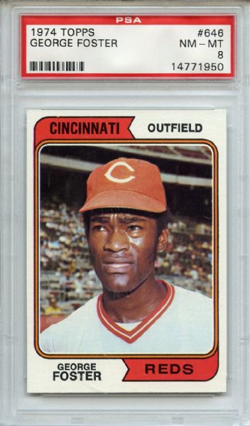 1974 Topps 646 George Foster PSA NM-MT 8