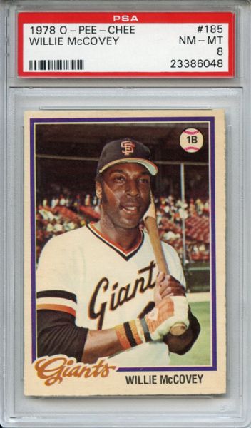 1978 O-Pee-Chee 185 Willie McCovey PSA NM-MT 8