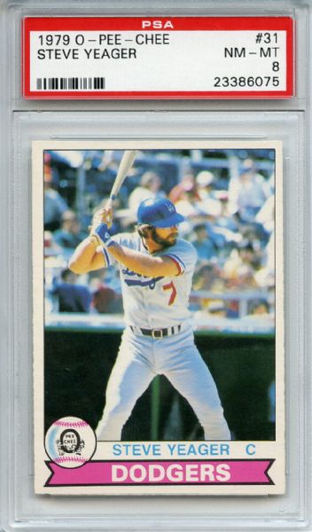 1979 O-Pee-Chee 31 Steve Yeager PSA NM-MT 8