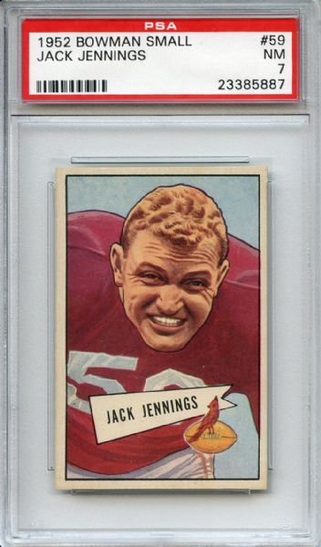 1952 Bowman Small 59 Jack Jennings PSA NM 7