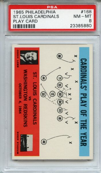 1965 Philadelphia 168 St. Louis Cardinals Play Card PSA NM-MT 8