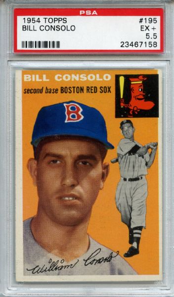 1954 Topps 195 Bill Consolo PSA EX+ 5.5
