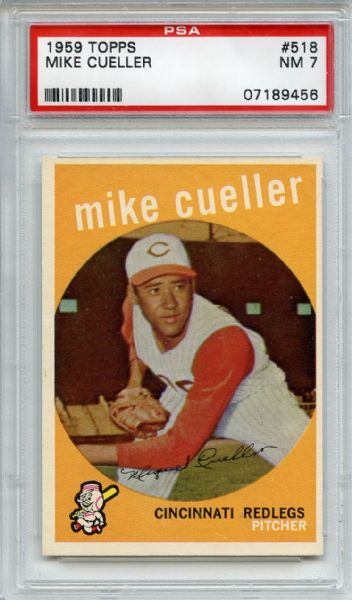 1959 Topps 518 Mike Cuellar RC PSA NM 7