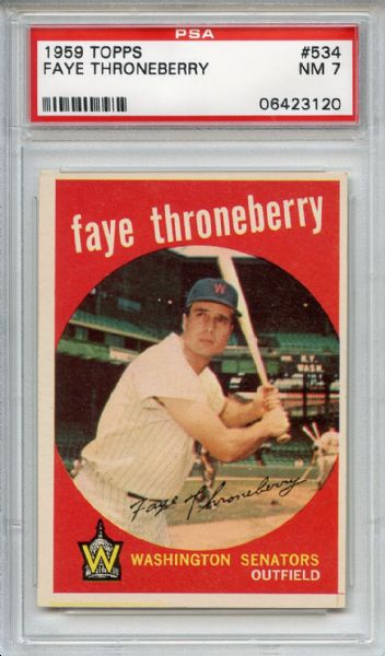 1959 Topps 534 Faye Throneberry PSA NM 7