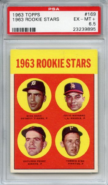 1963 Topps 169 Gaylord Perry PSA EX-MT+ 6.5
