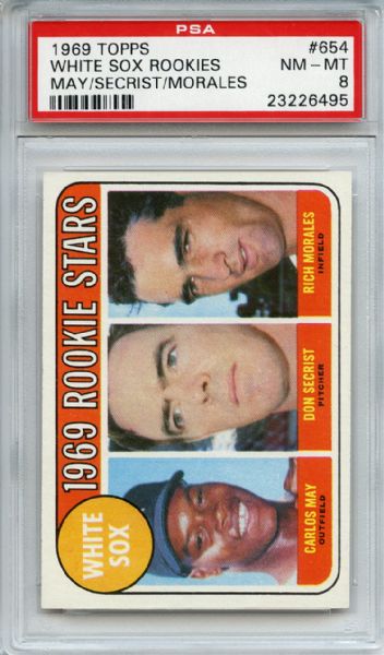 1969 Topps 654 Chicago White Sox Rookies PSA NM-MT 8