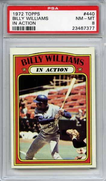 1972 Topps 440 Billy Williams In Action PSA NM-MT 8
