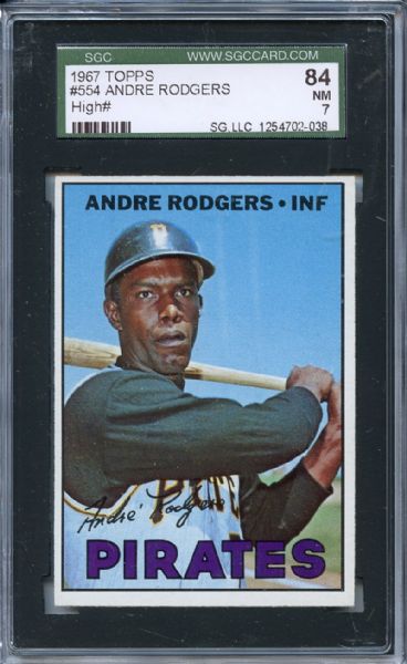 1967 Topps 554 Andre Rodgers SGC NM 84 / 7